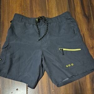 Salt Life Cargo Shorts Blue and Yellow Quick-Dry